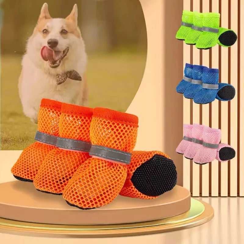 4-Piece Breathable Anti-Slip Dog Shoes